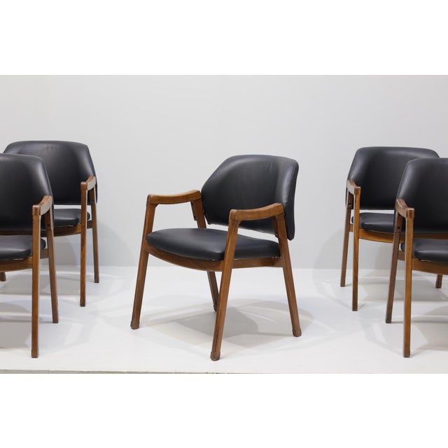 Black Armchairs by Ico Parisi for Fratelli Reguitti, Italy, 1959, Set of 6 For Sale - Image 8 of 18