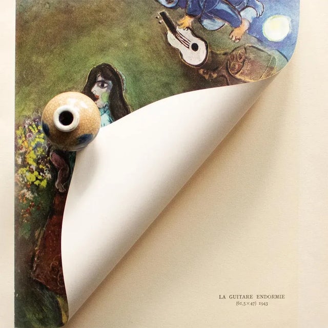 Marc Chagall 1947 After Marc Chagall, "The Sleeping Guitar" First Edition Offset Lithograph For Sale - Image 4 of 7