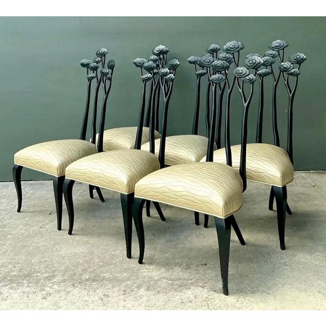 Vintage Christopher Guy Art Nouveau Style Dining Chairs - Set of 6 For Sale - Image 13 of 13