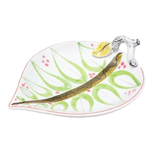 Stig Lindberg Gustavsberg Sweden Mid Century Modern Leaf Art Pottery Bowl Dish