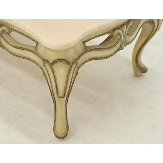 Marble to Pierced Carving Country French Provincial Coffee Table