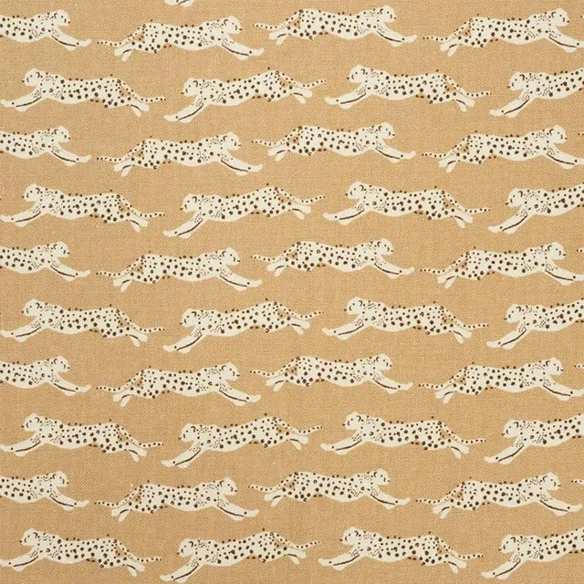 Sleek, spotted leopards form dynamic, diagonal stripes in this wildly chic pattern. It's a lively, figurative print that...