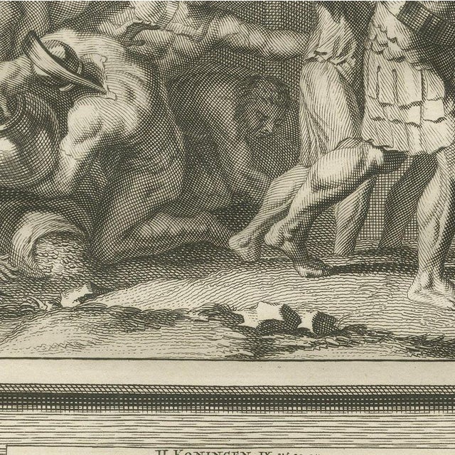 Pieter Mortier, A Lord Trampled at Samaria and the Death of Jezebel, Pieter 1700, Engraving For Sale - Image 6 of 12