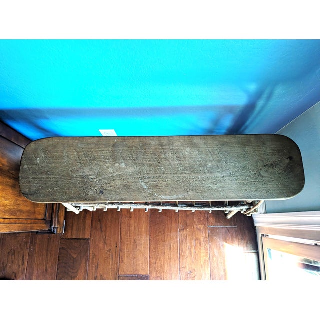 Mid 20th Century Adirondack Handmade Twig and Birch Wood Entry Table For Sale - Image 4 of 10