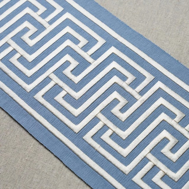 Schumacher Sample - Schumacher Labyrinth Tape in Sky For Sale - Image 4 of 4