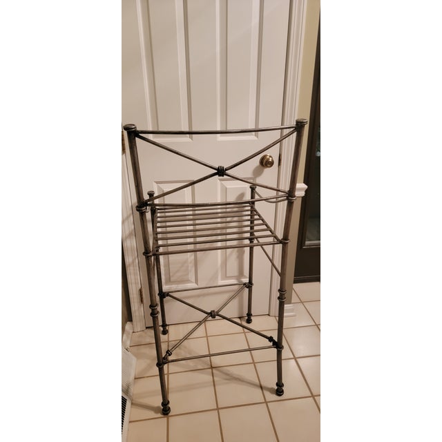 Vintage Giacometti Inspired Wrought Iron Counter Stools For Sale In Cleveland - Image 6 of 14