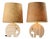 Vintage Elephant Table Lights in Travertine by Fratelli Mannelli, 1970, Set of 2 For Sale