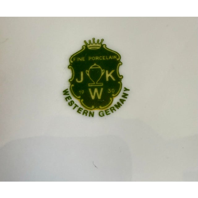 White Set of 7 Mid-Century JKW Bavaria Fine Porcelain Floral Plates Made in Western Germany For Sale - Image 8 of 8