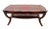 Vintage Art Deco Style Coffee Table Bottom Shelf Embossed Leather Inlays Mahogany For Sale - Image 4 of 13