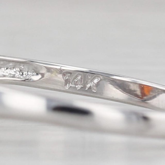 Metal 1980s 0.60ct Pear Orange Tourmaline Solitaire Ring 14k White Gold Size 7 For Sale - Image 7 of 8