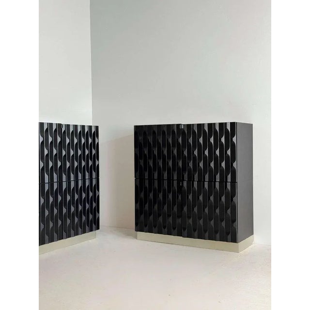 Brutalist Black Cabinet, 1970s For Sale - Image 5 of 8