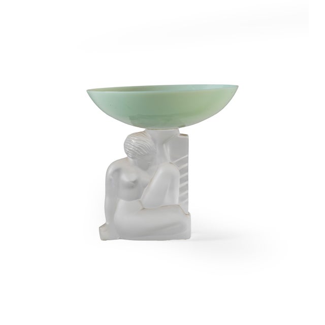 Blue Art Deco Crystal Bowl from Cristal Sèvres, France, 1930s For Sale - Image 8 of 8