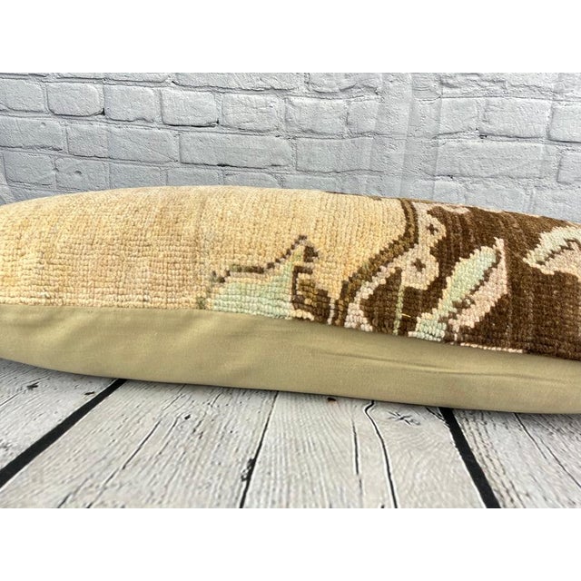 14 x 35 Lumbar Rug Pillow Topkapi Tranquil Turkish Pillow Cushion Cover For Sale - Image 4 of 4