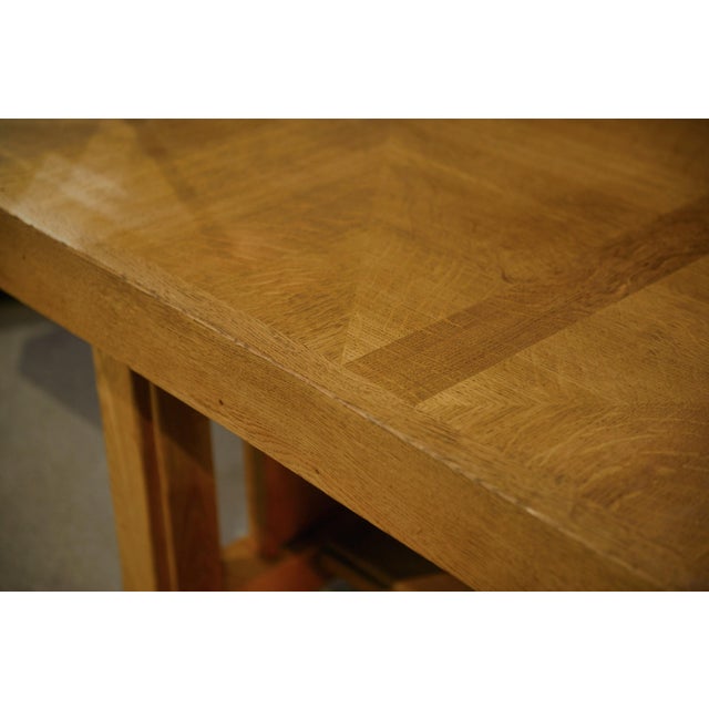 Vintage Art Deco Oak Table by Léon and Maurice Jallot, 1940s For Sale - Image 6 of 15