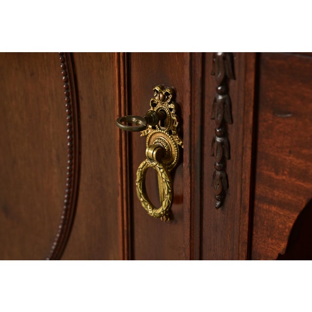 Antique French Regency Louis XVI Carved Mahogany Sideboard or Bar Cabinet For Sale - Image 10 of 16