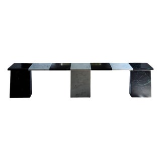 Alcm Rectangular Bench in Verde Alpi & Carrara Marbles by Bufalini Design For Sale