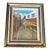 Vintage Mid Century Modern Canvas Oil Painting Framed Impressionist Street Scene Wall Art 1961 For Sale