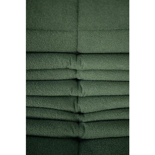 Set of Togo Lounge Chair and Pouf in Mint Bouclet Fabric by Michel Ducaroy for Ligne Roset, 1973 For Sale - Image 18 of 18