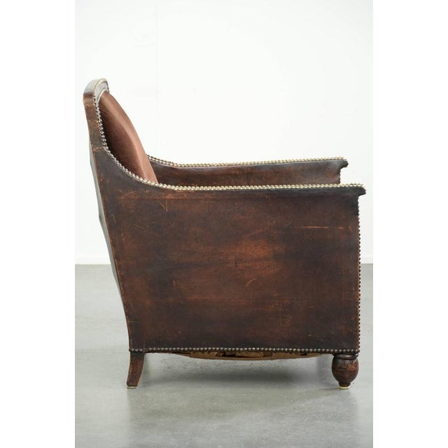 Art Deco Armchair in Velour and Decorative Nails For Sale - Image 3 of 15