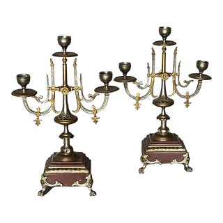 Pair of French Antique XIX Th Century Candelabras For Sale