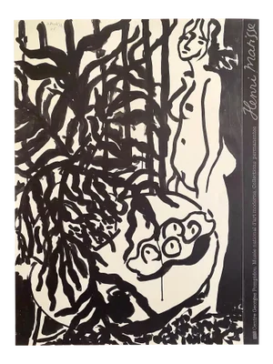 Henri Matisse Vintage 1986 Lithograph Print French Museum Poster " Composition, Standing Nude With Black Fern " 1948