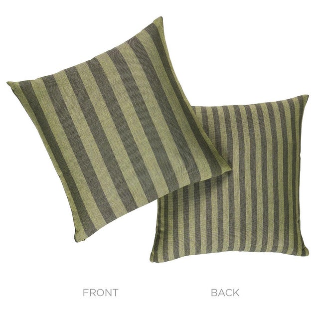 Contemporary Schumacher Hanson I/O Stripe 22" Pillow In Green For Sale - Image 3 of 5