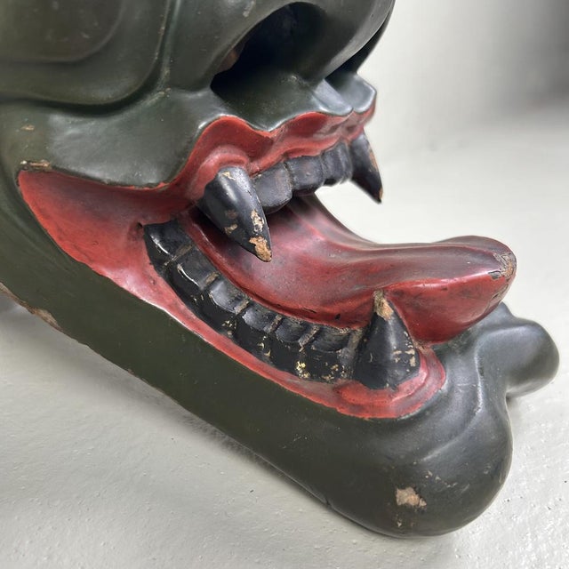 Antique Japanese Noh Theater Mask For Sale - Image 3 of 18