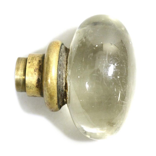Traditional Vintage Mercury Dot 2.5 In. Glass Oval Drawer Cabinet Knob For Sale - Image 3 of 4