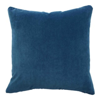 FirmaMenta Italian Peacock Blue Velvet Pillow For Sale