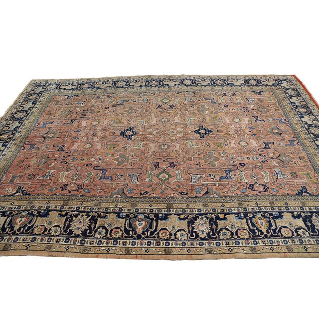 Persian 12'x18' Vintage Persian Tabriz Rug With Rare Calligraphy Motif For Sale - Image 3 of 11
