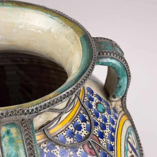 Vintage Moroccan Palatial Pottery Vase, 1930s-1950s For Sale - Image 9 of 17