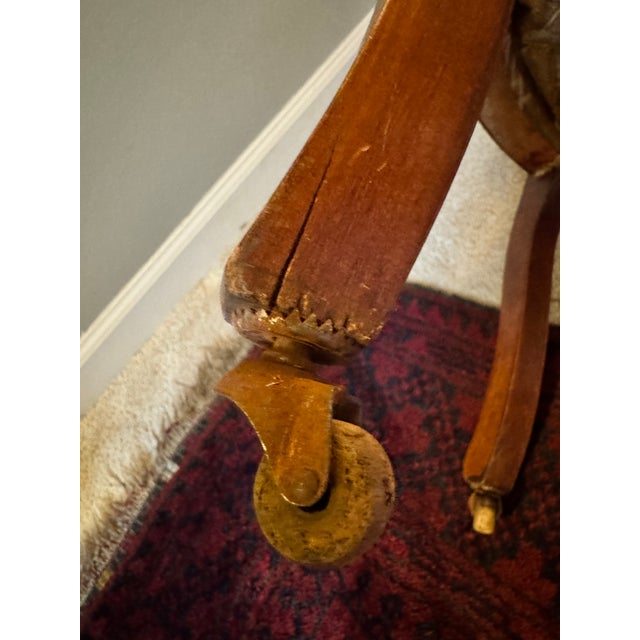 Wood Antique Victorian Barrel Tub Chair | Green Man Carved Crest | Reupholstery Project | C. 1870–1880 For Sale - Image 7 of 10