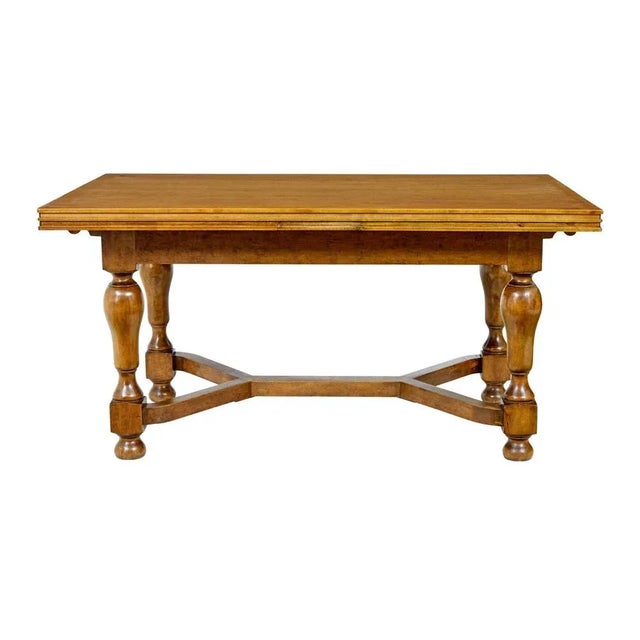 Early 20th Century Birch Extending Dining Table, 1920s For Sale - Image 11 of 11