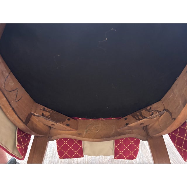 Wood Vintage French Provincial French Louis XV Style Upholstered Dining Chairs For Sale - Image 7 of 7