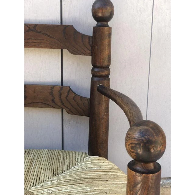 Armchair in Oak and Straw by Charles Dudouyt, 1930s For Sale - Image 6 of 8