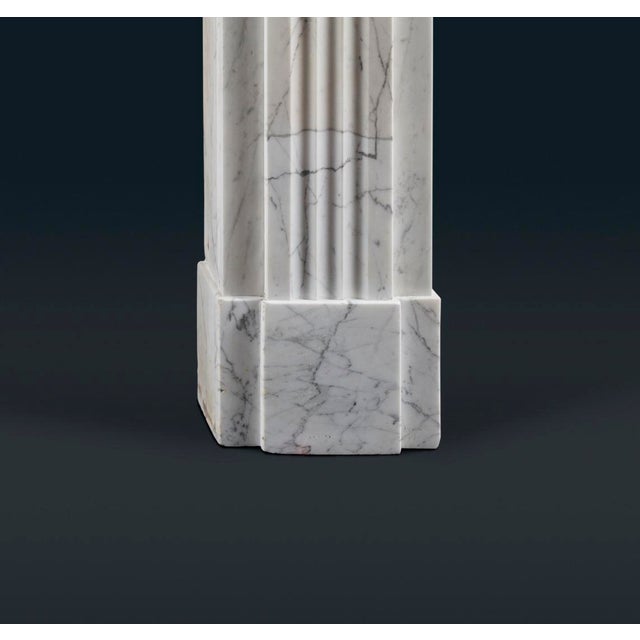 Late Georgian Carrara Marble Fluted Fireplace For Sale - Image 6 of 8