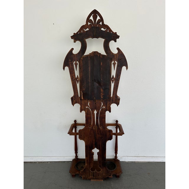 Victorian Late 19th Century Antique Eastlake Victorian Hall Tree For Sale - Image 3 of 13