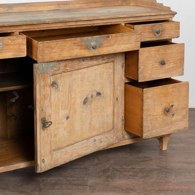 19th Century Swedish Rustic Pine Sideboard Console For Sale - Image 13 of 17