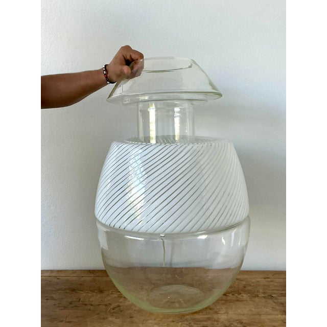 Late 20th Century Vintage Italian Stacked Glass Lamps With Built in Vase For Sale - Image 5 of 12