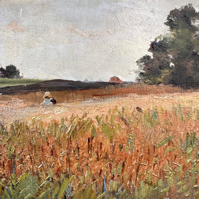 Fernand Quignon, Walking Through the Wheat Fields, 20th Century, Oil on Board, Framed For Sale - Image 14 of 18