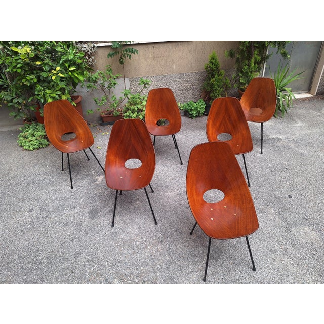 Chairs by Vittorio Nobili for Medea, 1950s, Set of 6 For Sale - Image 10 of 14