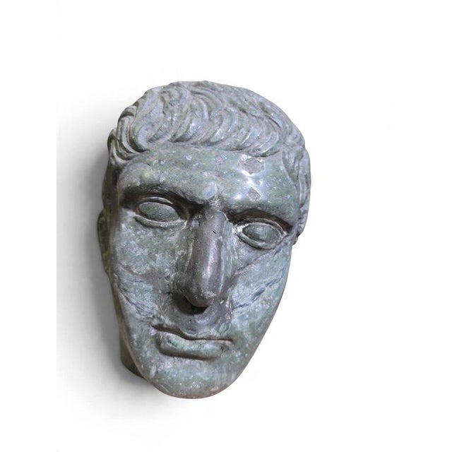 Antique Classical Italian Carved Marble Head, 1950 For Sale - Image 3 of 11