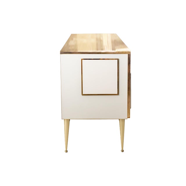 Italian Sideboard in Murano Glass and Brass from Justfurnituress SRL For Sale - Image 4 of 9