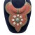 1970s Tibetan Beaded Bib Collar Necklace, Coral, Turquoise, Cowrie Shells For Sale