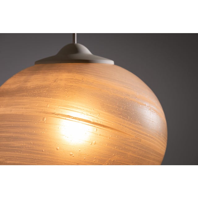 Vintage Globe Pendant Lamp with Bubble Glass Shade from Peill & Putzler, 1970s For Sale - Image 6 of 11