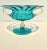 Italian Italian Murano Glass Blue Footed Bowl With Gold Handles and Pedestal For Sale - Image 3 of 10