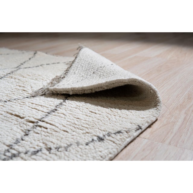 8x10 Jade Trellis Beige Geometric Modern Hand Knotted Wool Carpet Rug For Sale - Image 4 of 7