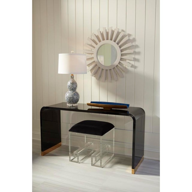 Black Wildwood Mykonos Velvet Stool For Sale - Image 8 of 11
