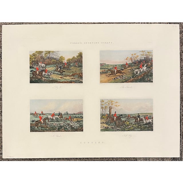 English Pair of Fox Hunt Prints From Fore's Sporting Scraps For Sale - Image 3 of 7