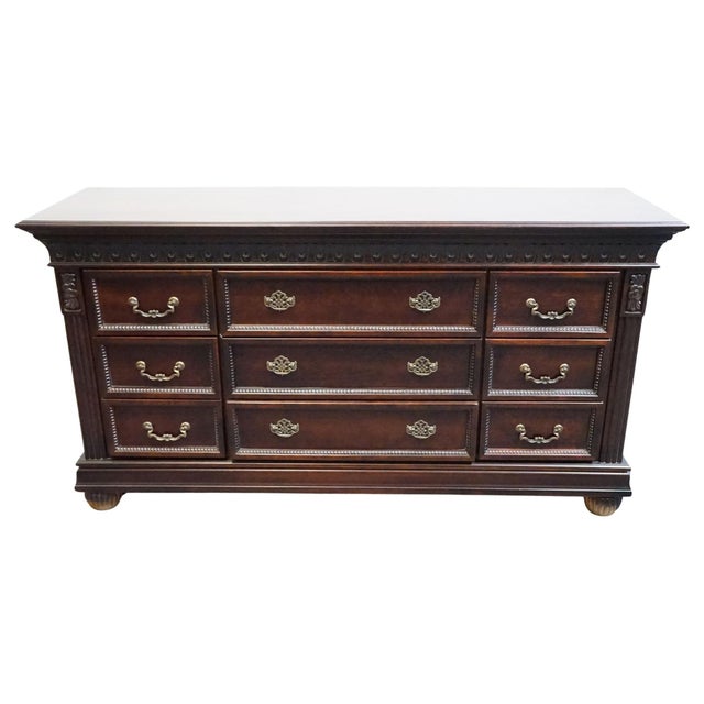 Contemporary Collezione Europa Cachat Collection Cherry Contemporary Traditional 50" Triple Dresser For Sale - Image 3 of 11